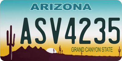 AZ license plate ASV4235