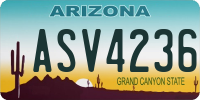 AZ license plate ASV4236