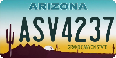 AZ license plate ASV4237