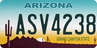AZ license plate ASV4238