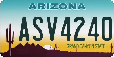 AZ license plate ASV4240