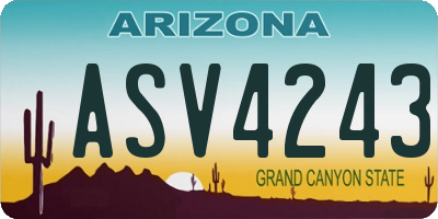 AZ license plate ASV4243