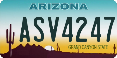 AZ license plate ASV4247