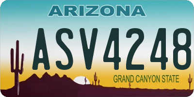 AZ license plate ASV4248