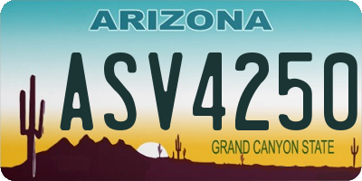 AZ license plate ASV4250