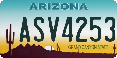 AZ license plate ASV4253