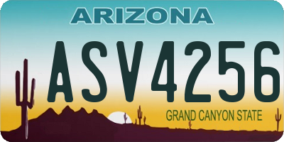 AZ license plate ASV4256