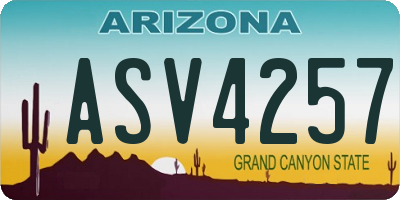 AZ license plate ASV4257
