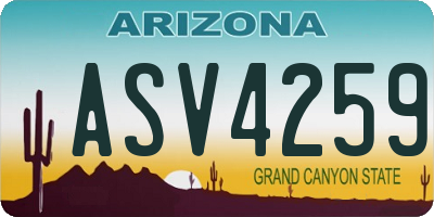 AZ license plate ASV4259
