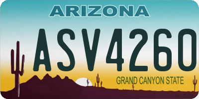 AZ license plate ASV4260