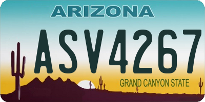 AZ license plate ASV4267