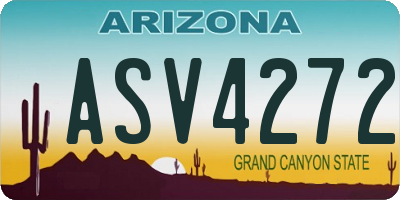 AZ license plate ASV4272