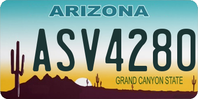 AZ license plate ASV4280