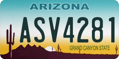 AZ license plate ASV4281