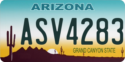 AZ license plate ASV4283