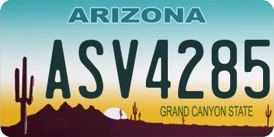 AZ license plate ASV4285