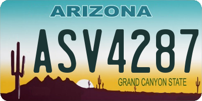 AZ license plate ASV4287