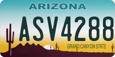 AZ license plate ASV4288