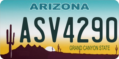 AZ license plate ASV4290
