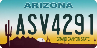 AZ license plate ASV4291
