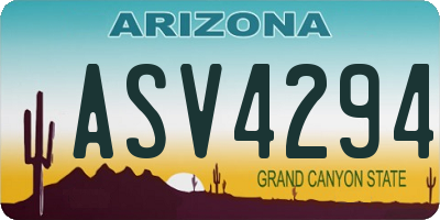 AZ license plate ASV4294