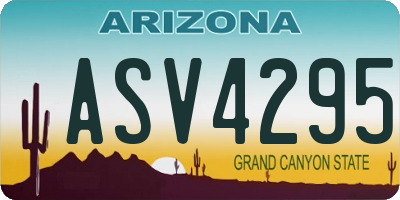 AZ license plate ASV4295