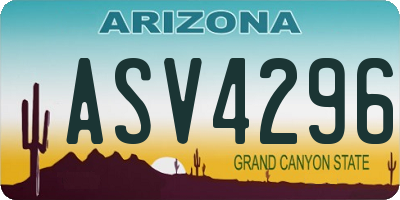AZ license plate ASV4296