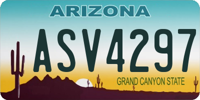 AZ license plate ASV4297