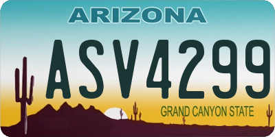 AZ license plate ASV4299