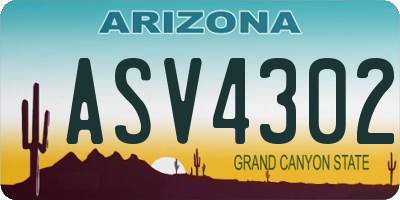 AZ license plate ASV4302