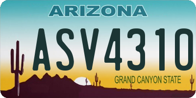 AZ license plate ASV4310