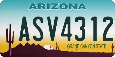 AZ license plate ASV4312