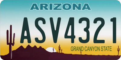 AZ license plate ASV4321