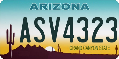 AZ license plate ASV4323