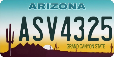 AZ license plate ASV4325