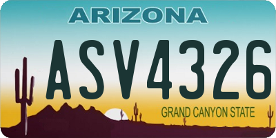 AZ license plate ASV4326