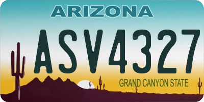 AZ license plate ASV4327