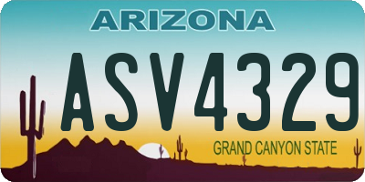 AZ license plate ASV4329