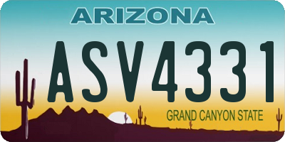 AZ license plate ASV4331