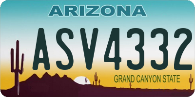 AZ license plate ASV4332