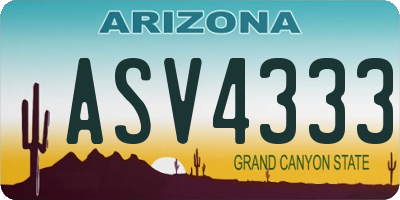 AZ license plate ASV4333