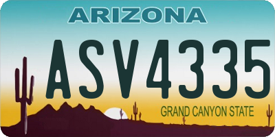 AZ license plate ASV4335