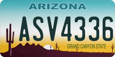 AZ license plate ASV4336