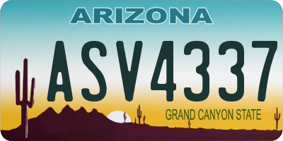 AZ license plate ASV4337