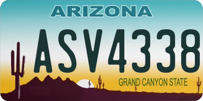 AZ license plate ASV4338