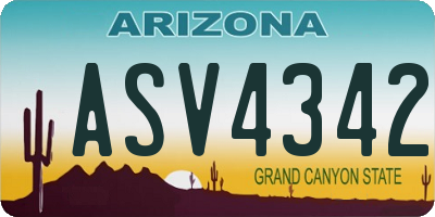 AZ license plate ASV4342