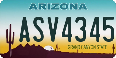AZ license plate ASV4345