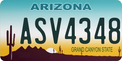 AZ license plate ASV4348