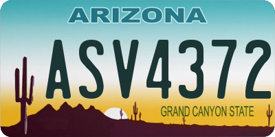 AZ license plate ASV4372