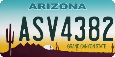 AZ license plate ASV4382